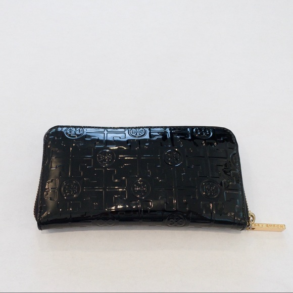 Tory Burch Handbags - Tory Burch T Embossed Zip Around Patent Wallet